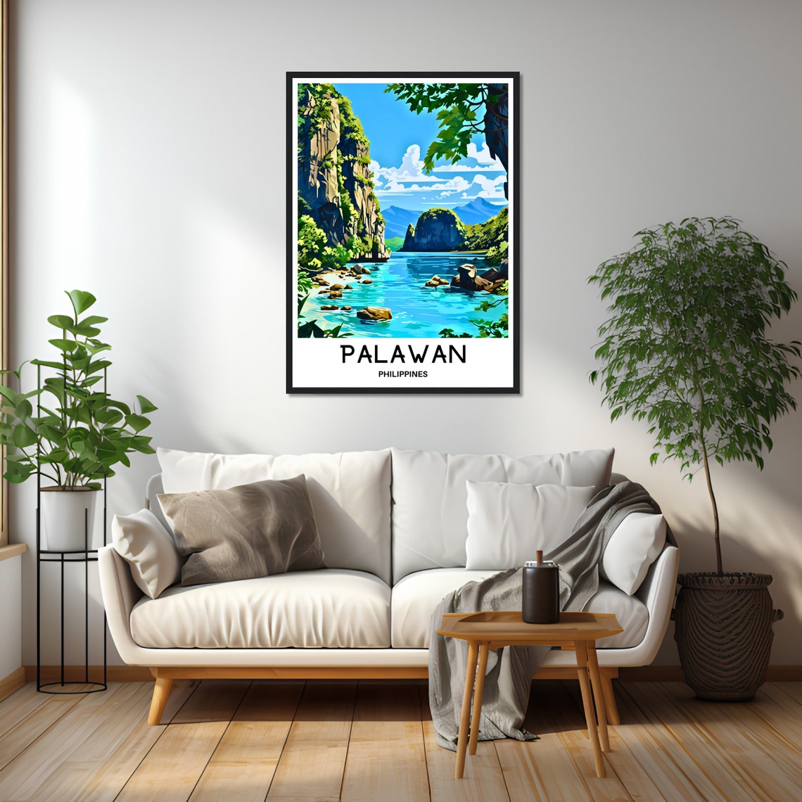 Palawan Limestone Cliffs Turquoise Lagoon Philippines Poster - Image 2