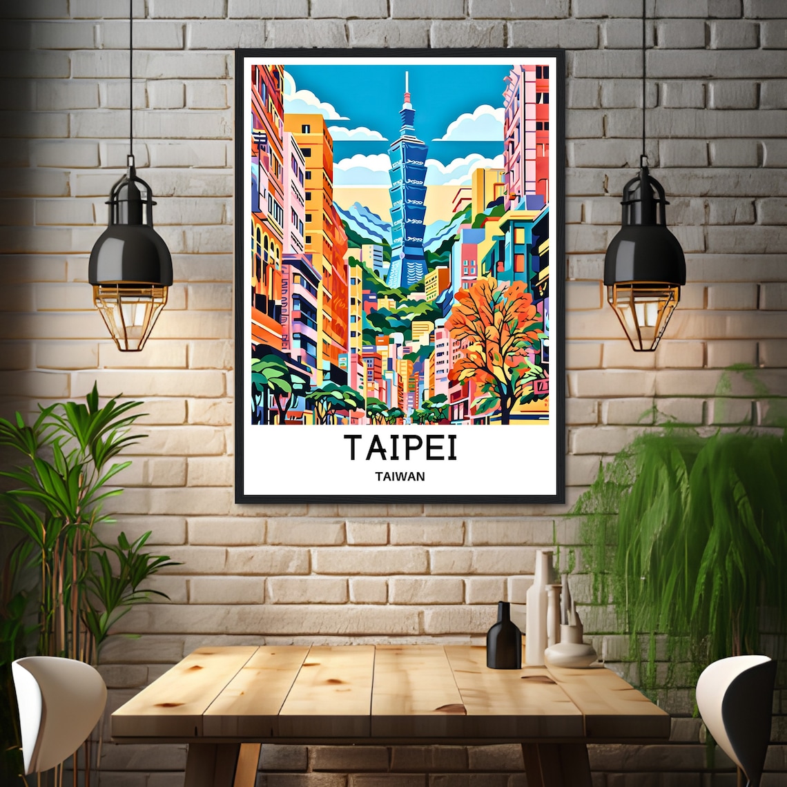 Taipei Taiwan Taipei 101 Tower Above the City Streets Poster - Image 3