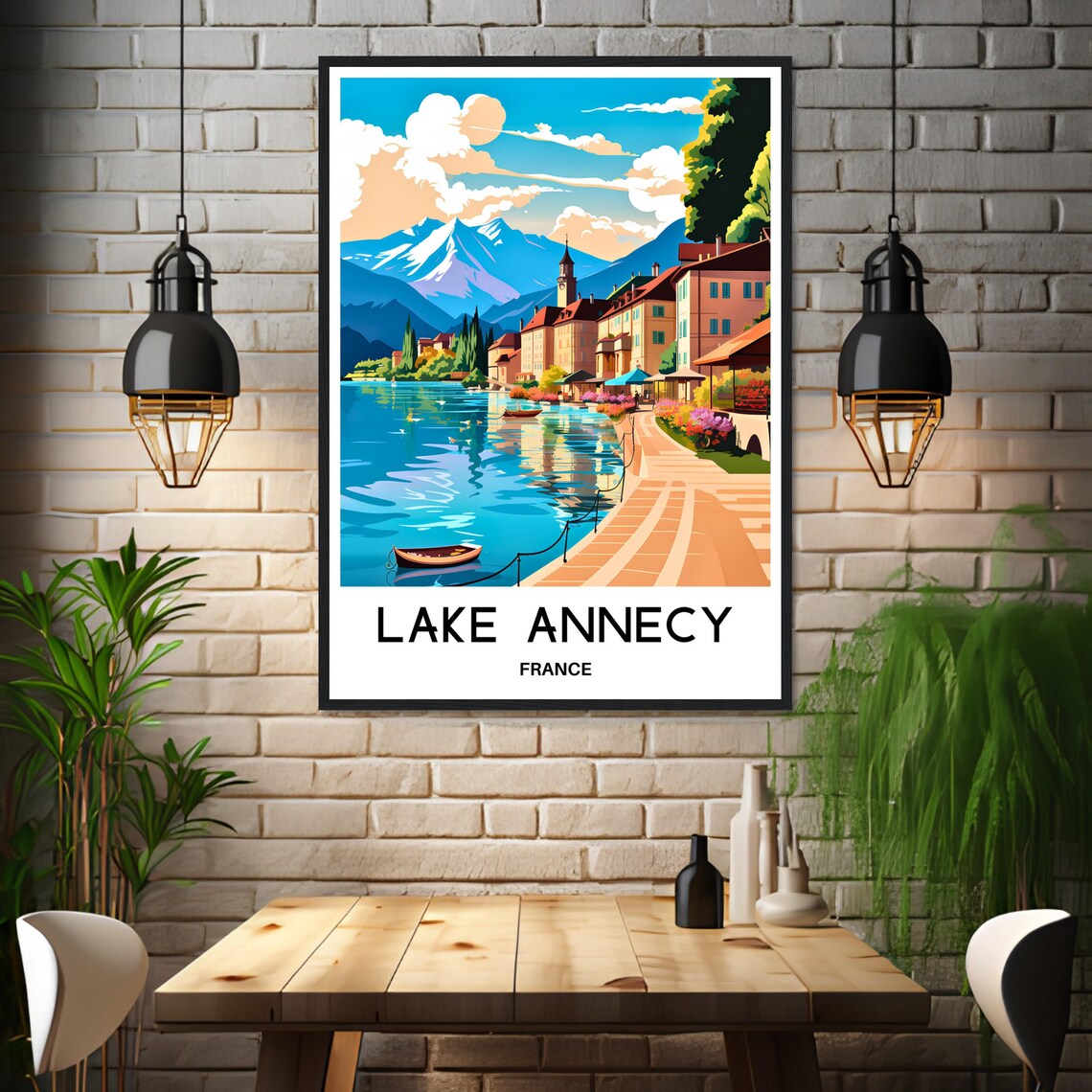 Lake Annecy Travel Poster, French Wall Art Print - Image 3