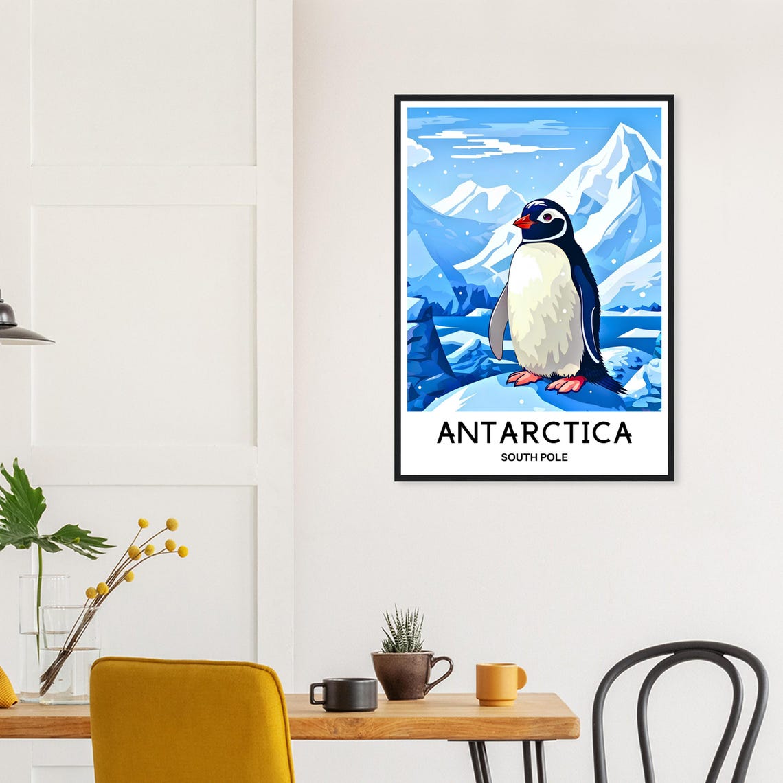 Antarctica South Pole Penguin Glacier Snow Mountains Travel Poster - Image 3