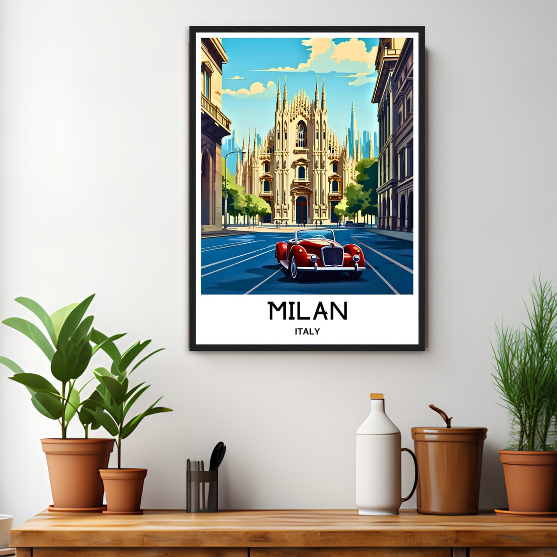Milan Travel Print Italy Poster Italian Art Print Italy Lover Gift Milan City Wall Hanging Art Home Office Desk Decor Milan Illustration - Image 3
