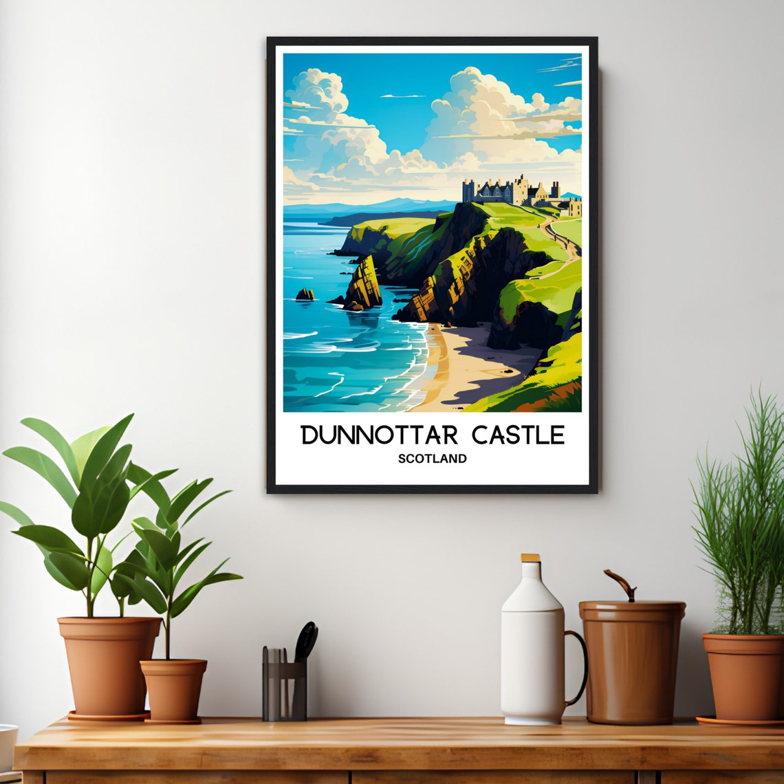 Dunnottar Castle Scotland Dramatic Cliff Coast Travel Poster - Image 2