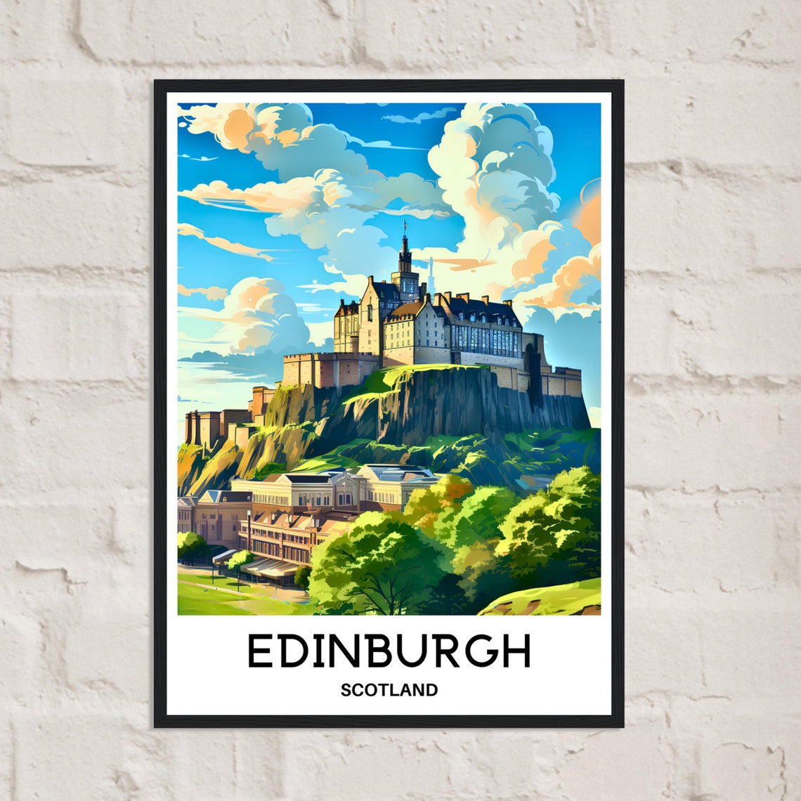 Edinburgh Scotland Castle on the Rock Summer Day Travel Poster - Image 3