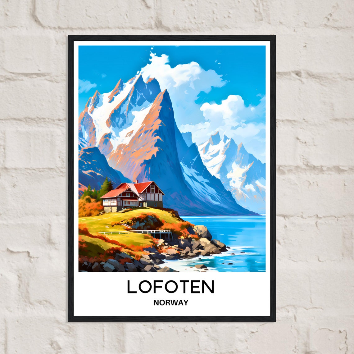 Lofoten Travel Poster Lofoten Travel Print Lofoten Norway Print Lofoten Travel Gift Lofoten Art Gift Lofoten Wall Art Norway Art Print - Image 2