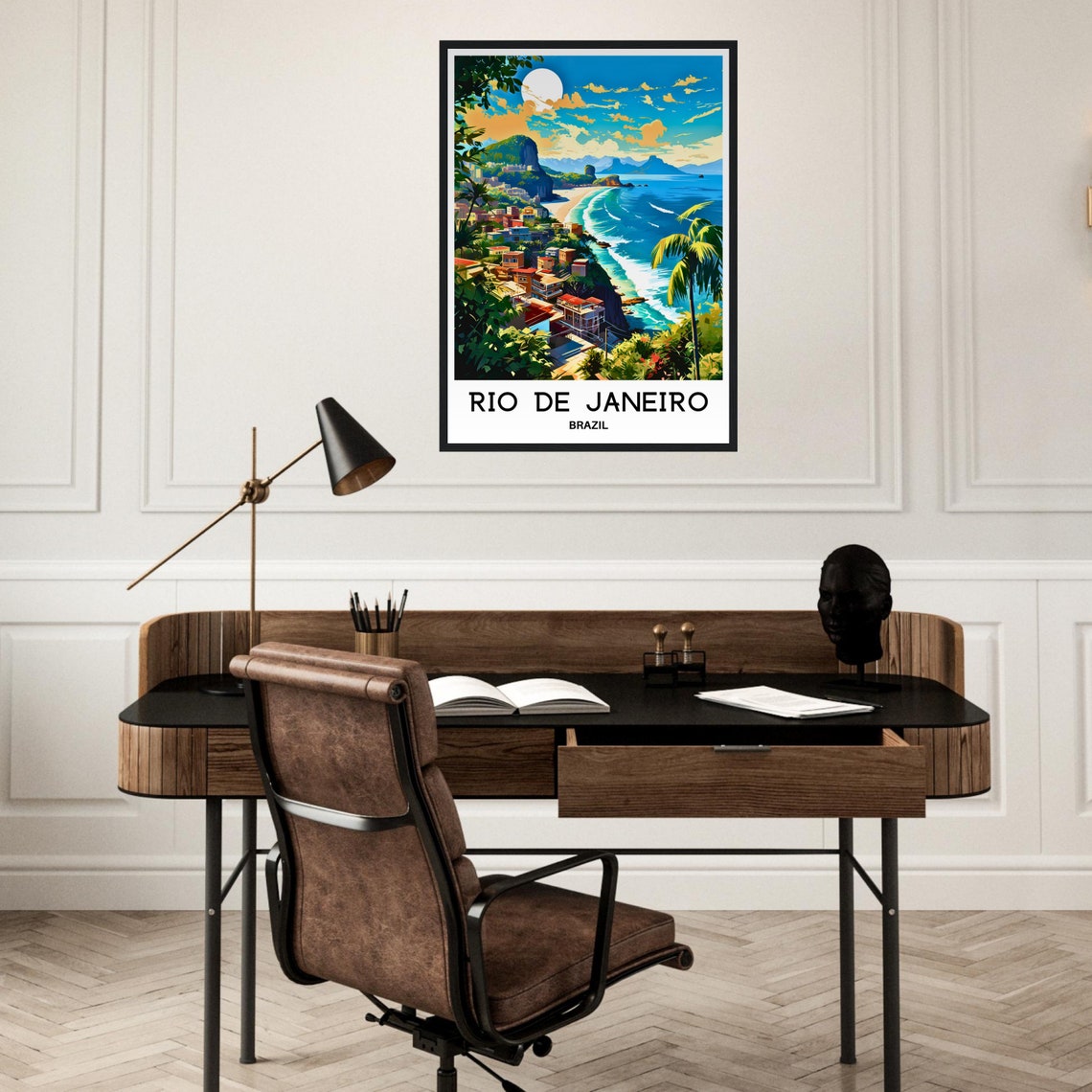 Rio de Janeiro Brazil Coastal City Beach Panorama Travel Poster - Image 2