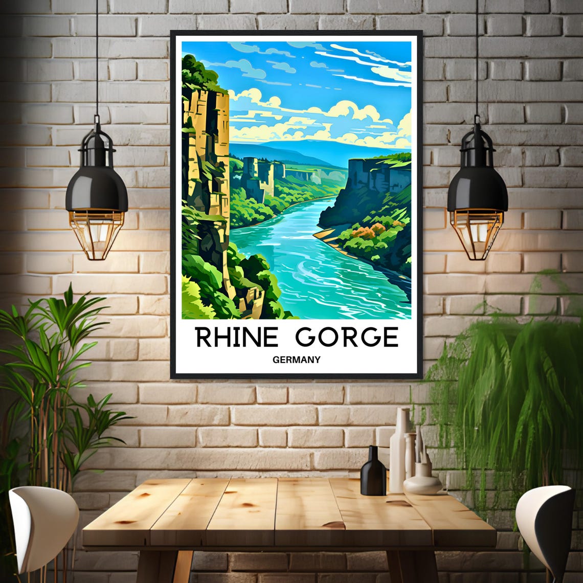 Rhine Gorge Germany River Canyon Towering Cliffs Travel Poster - Image 3