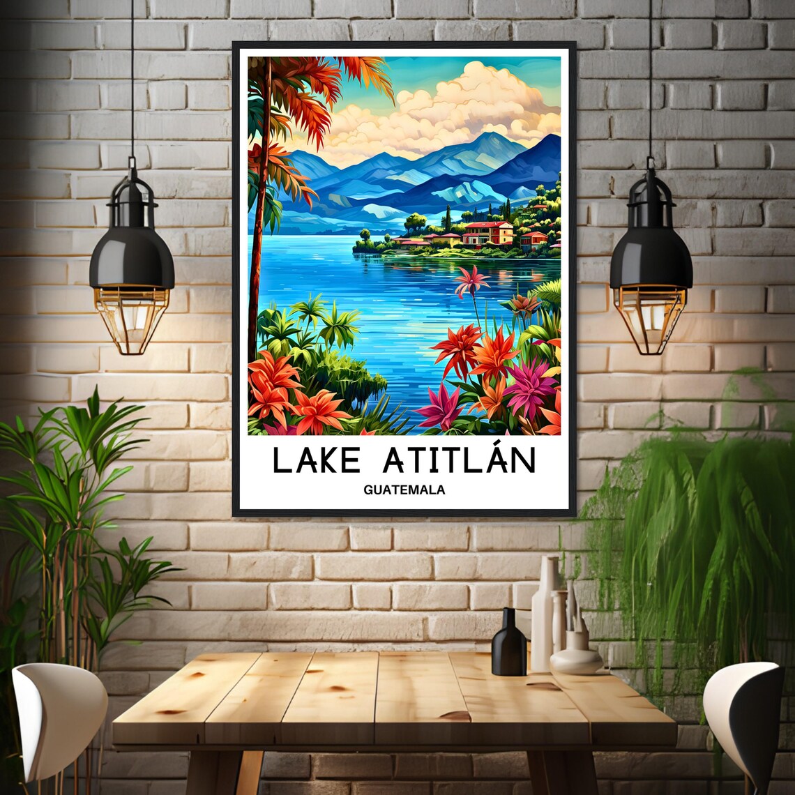 Lake Atitlan Guatemala Travel Poster, Central America - Image 3