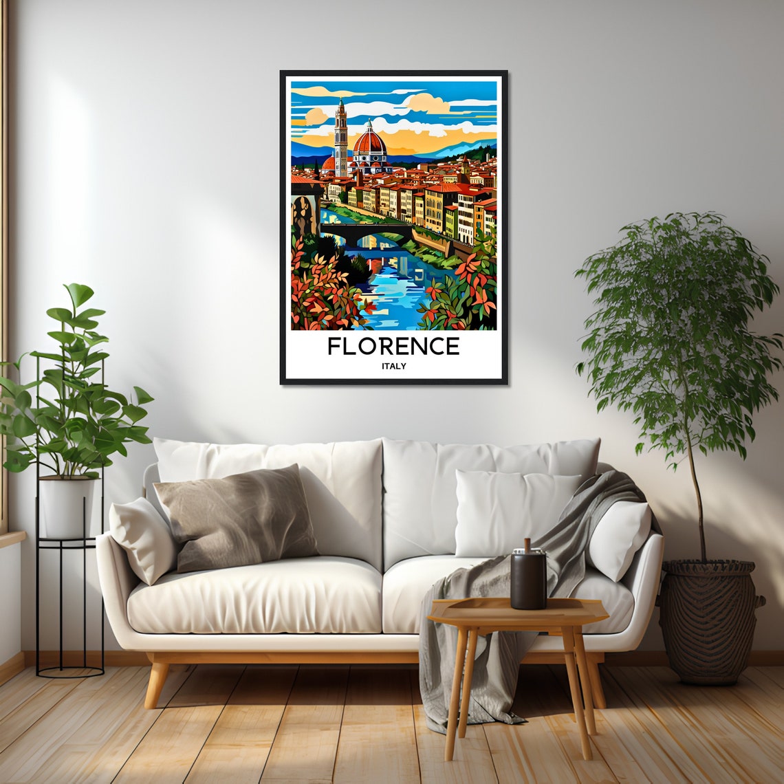 Florence Italy Duomo Arno River Beautiful Autumn Travel Poster - Image 2