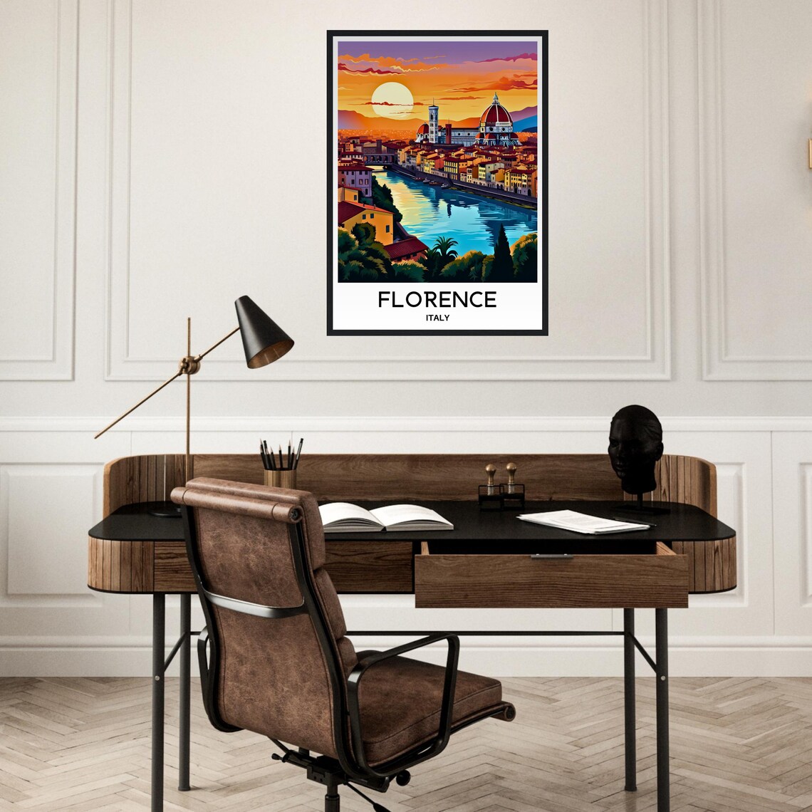 Florence Vintage Travel Poster, Italy City Art - Image 3