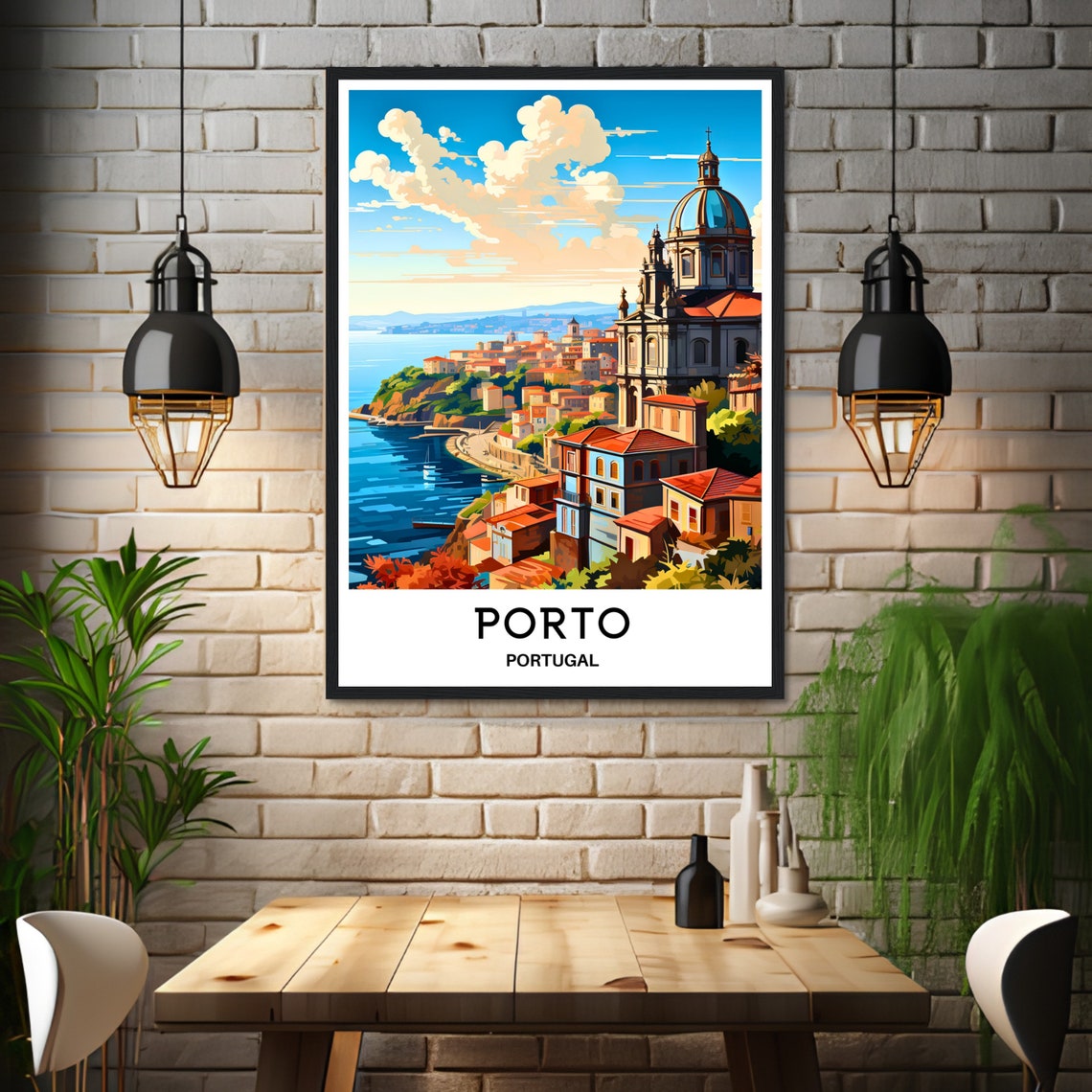 Porto Travel Print Porto Poster Portuguese Art Print Portugal Lover Gift Wall Hanging Art Home Decor Porto City Illustration - Image 3