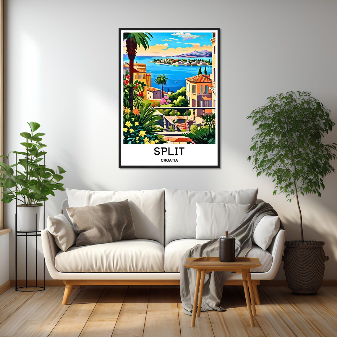Split Croatia Bay View Overlooking the Adriatic Sea Travel Poster - Image 2