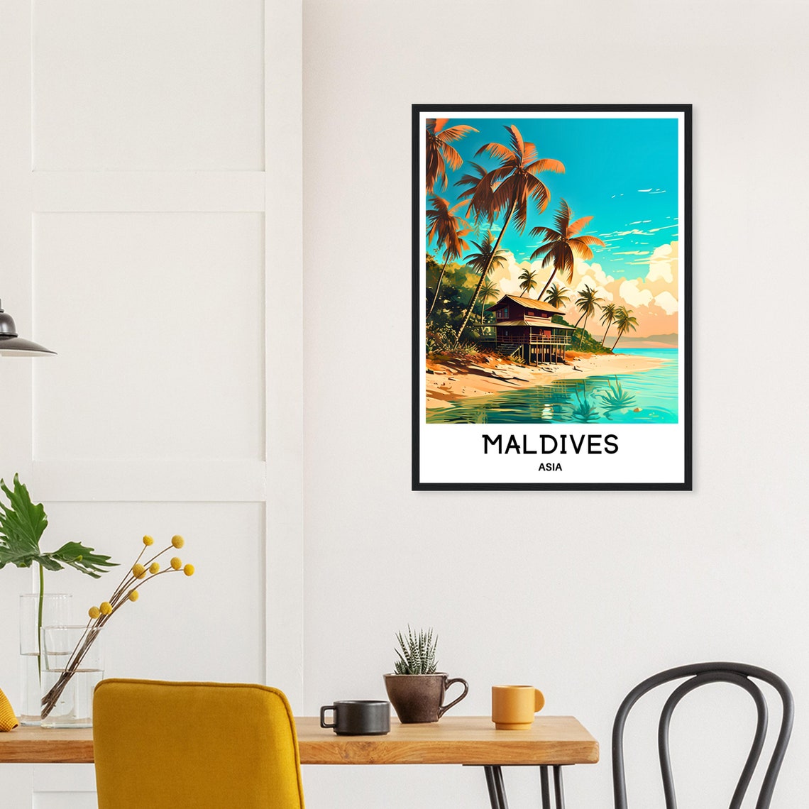 Maldives Travel Poster Maldives Travel Print Maldives Art Print Maldives Travel Gift Maldives Wall Print Maldives Art Gift Maldives Poster - Image 2