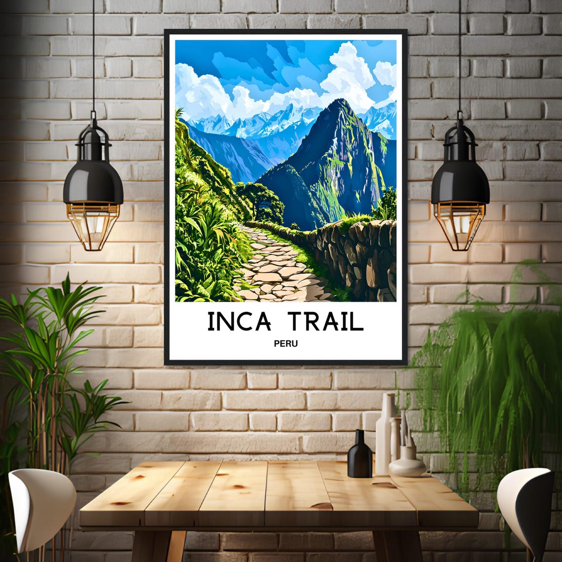 Inca Trail Peru Stone Path Andes Mountain View Travel Poster - Image 3