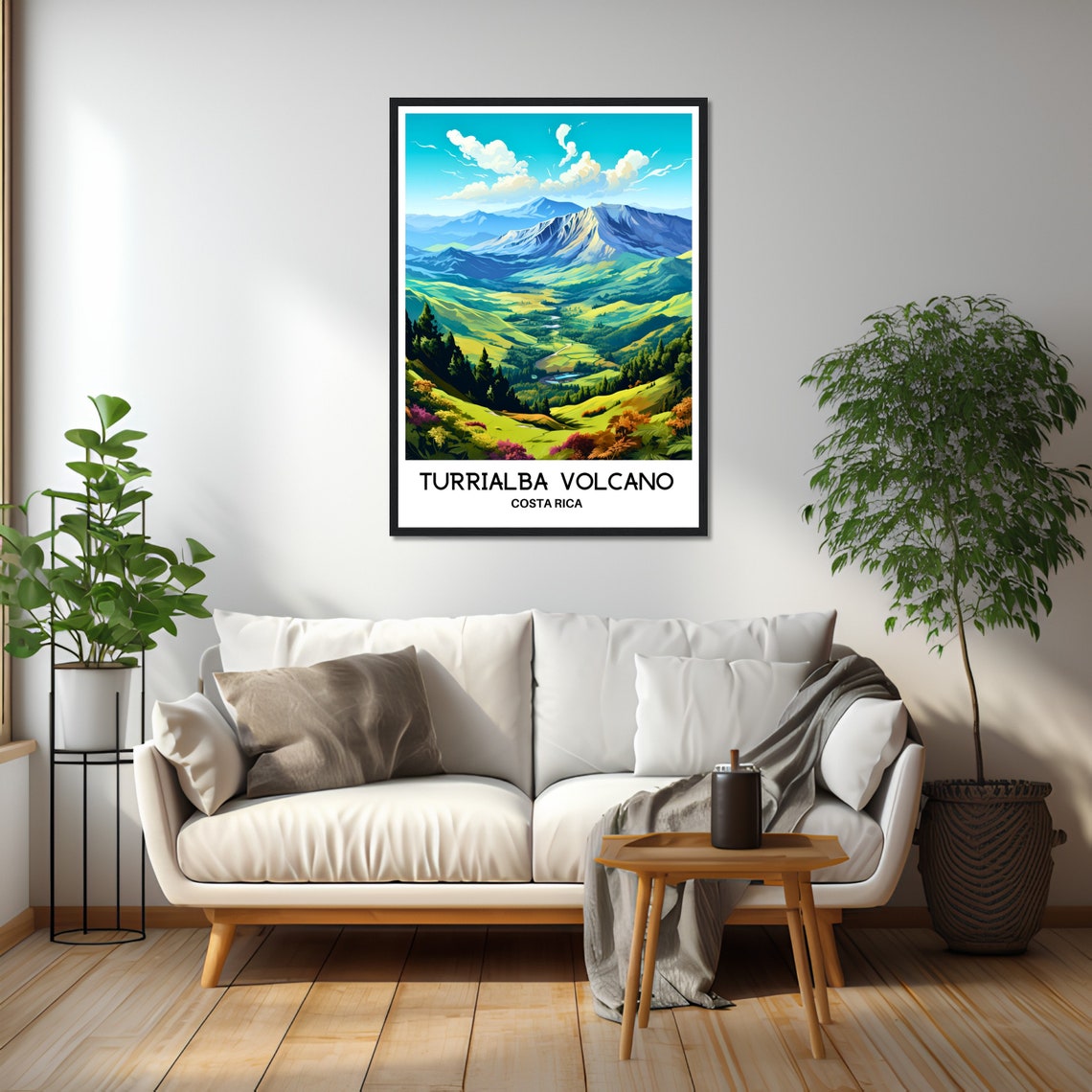 Turrialba Volcano Costa Rica Lush Green Valley Landscape Poster - Image 2