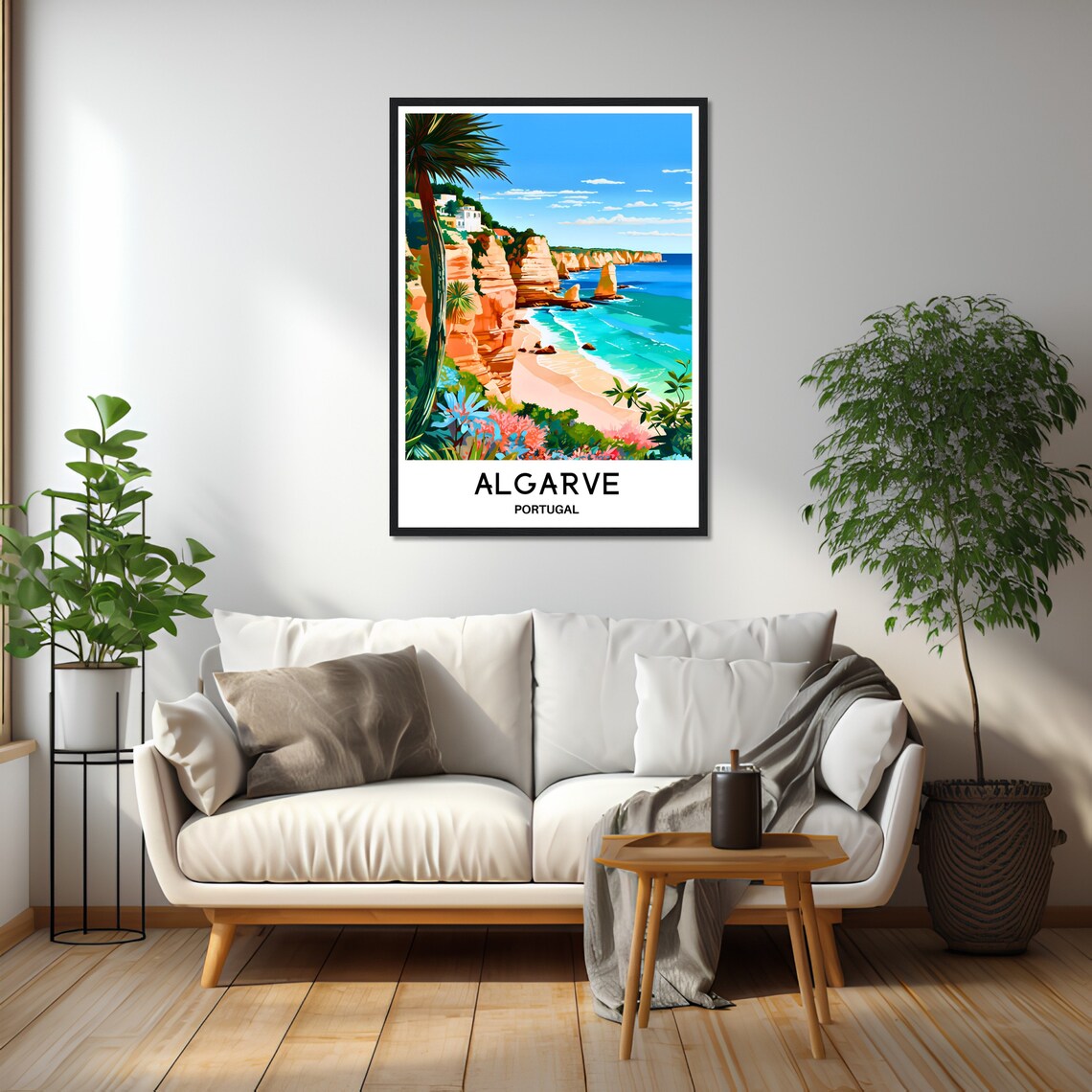 Algarve Travel Print Algarve Poster Portuguese Art Print Portugal Lover Gift Wall Hanging Art Home Office Decor Algarve Illustration - Image 3