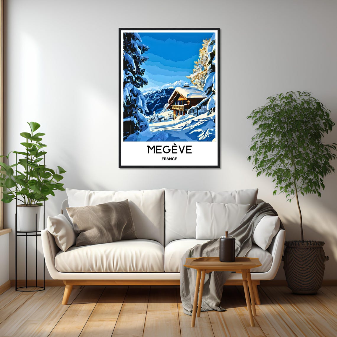 Megeve Travel Print Megeve Poster French Art Print France Lover Gift Wall Hanging Art Home Office Decor Megeve Town Illustration - Image 2