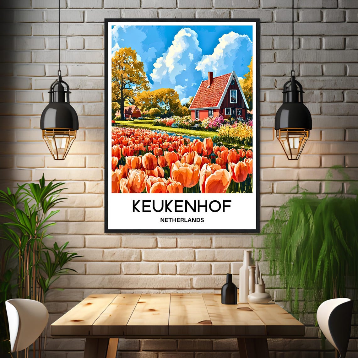 Keukenhof Travel Print Keukenhof Garden Poster Dutch Art Print Netherlands Lover Gift Italy Wall Hanging Art Home Decor Illustration - Image 3