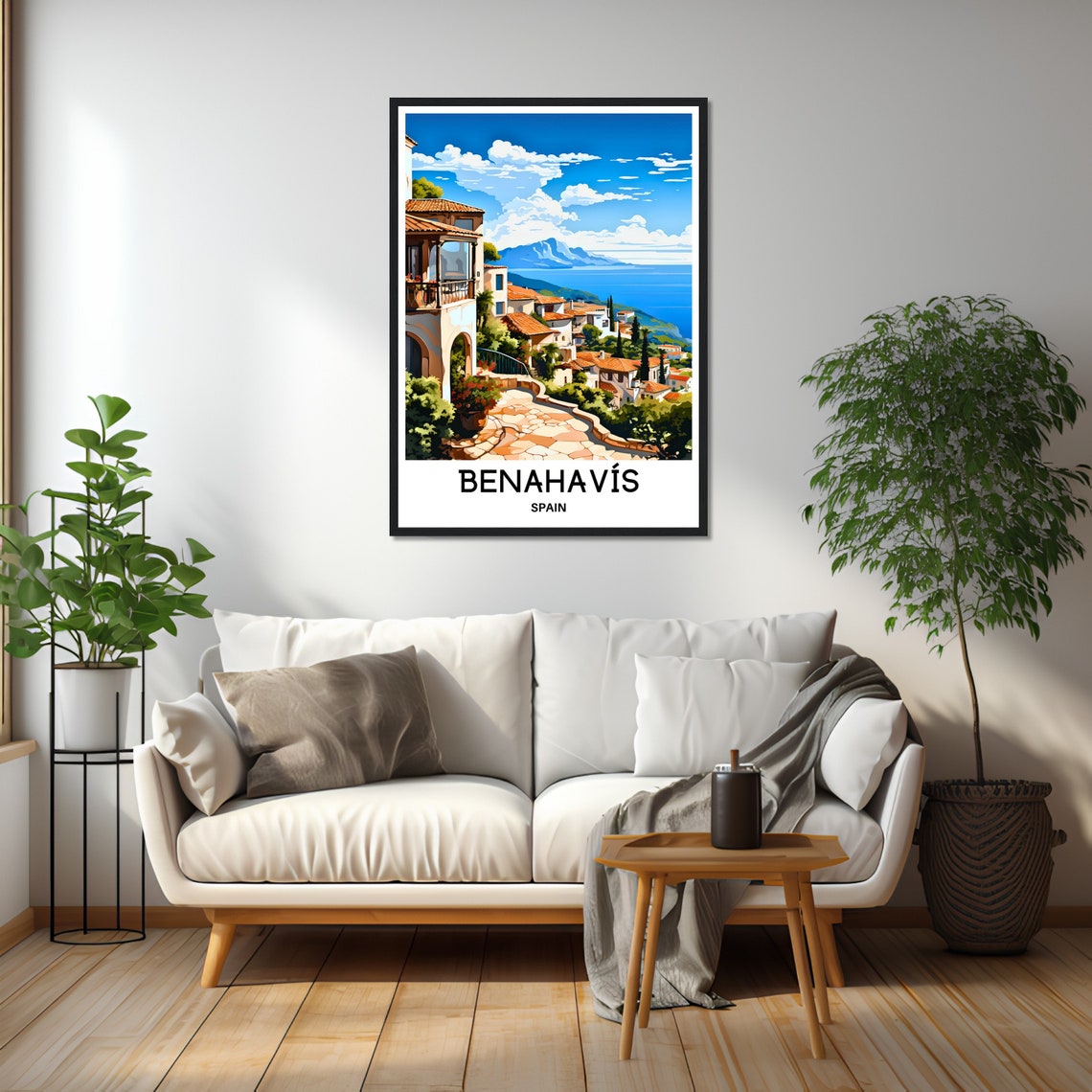Benahavis Spain Whitewashed Hillside Village Coast View Poster - Image 2