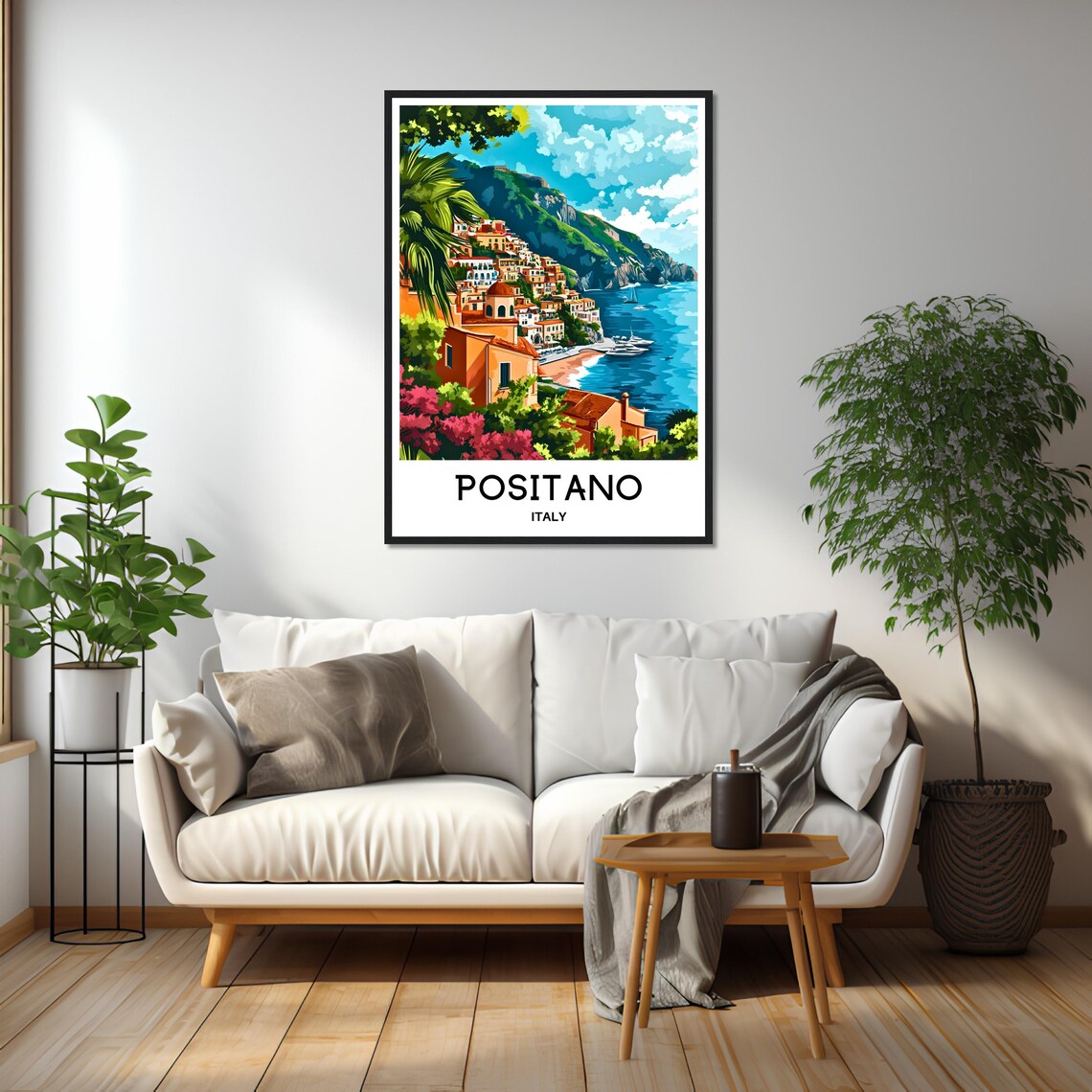 Positano Italy Amalfi Coast Cliffside Village Sea View Poster - Image 2