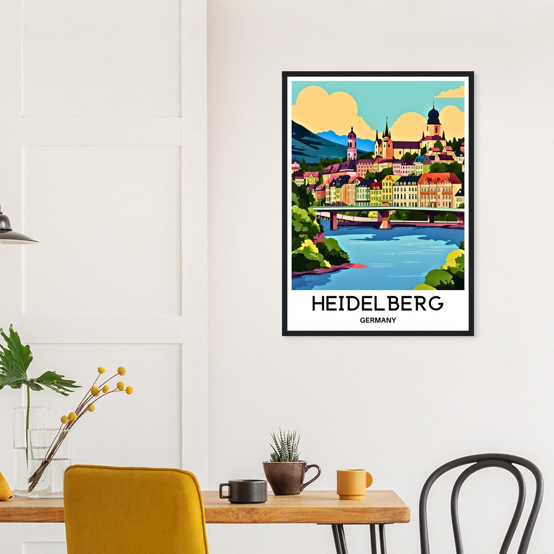 Heidelberg Germany River City Old Town Colorful Travel Poster - Image 2