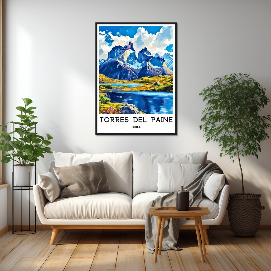 Torres Del Paine Travel Print Torres Del Paine Poster Chilean Art Print Chile Lover Gift Wall Hanging Art Torres Del Paine Illustration - Image 2