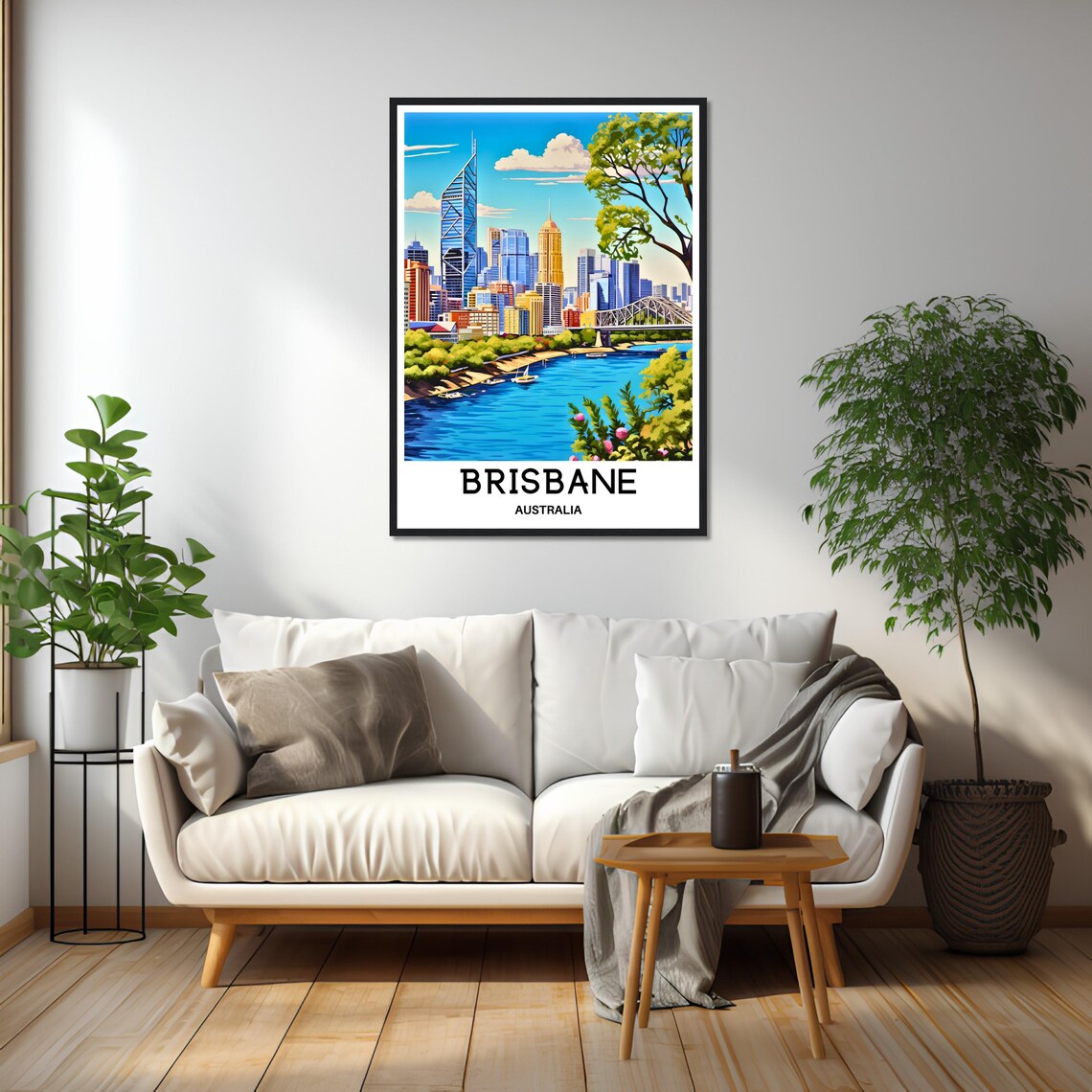Brisbane Skyline Story Bridge and Brisbane River Travel Poster - Image 2
