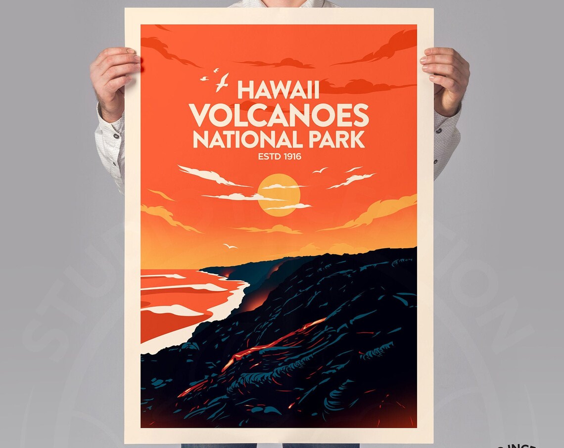 Hawaii Volcanoes National Park Travel Poster - Image 3