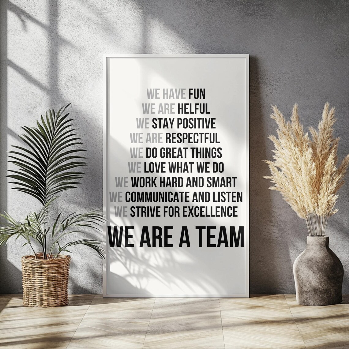 We Are a Team Office Teamwork Values Motivational Corporate Poster - Image 2