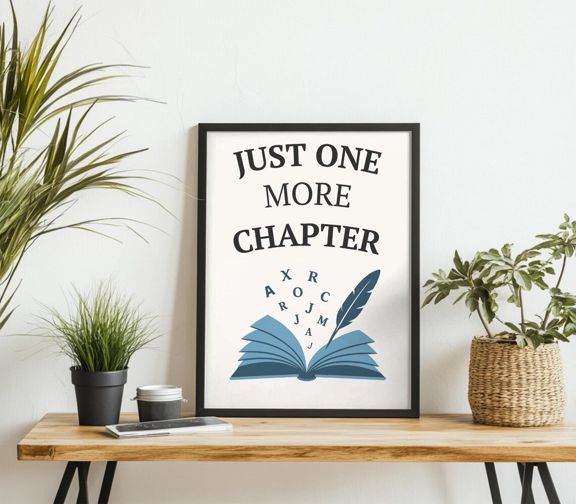 Just One More Chapter - Cozy Bookish Art Print