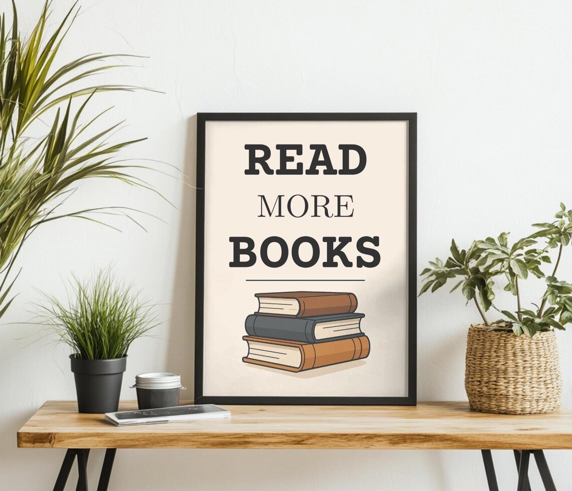 Read More Books, Minimalist Library Motivational Poster
