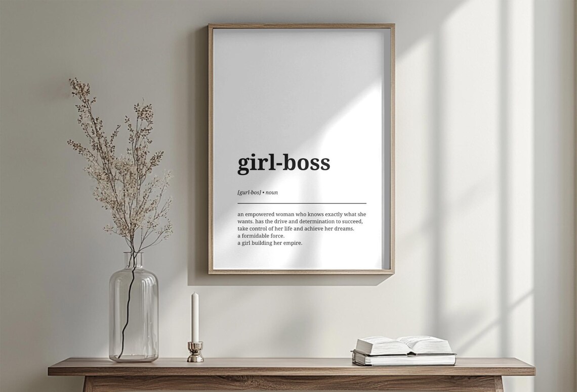 Girl-Boss Funny Dictionary Definition Empowering Women Word Poster - Image 3