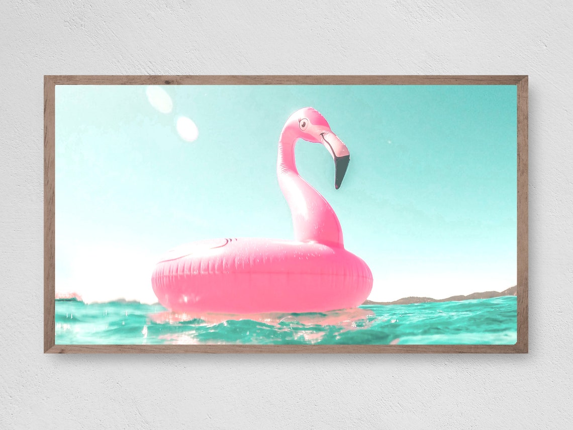 Flamingo Summer Floatie Art Print