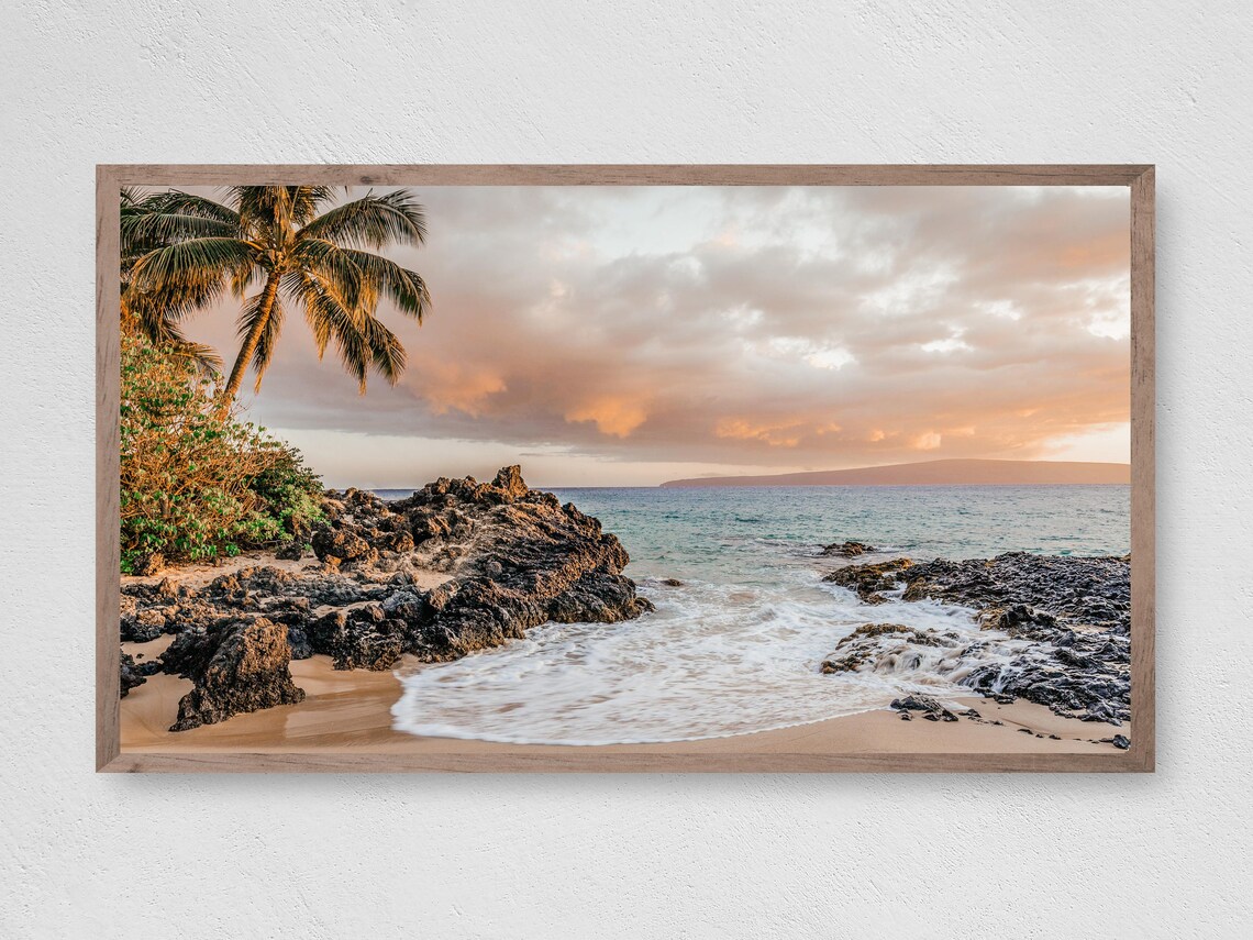 Hawaiian Day at the Beach Art Print, Tropical Decor