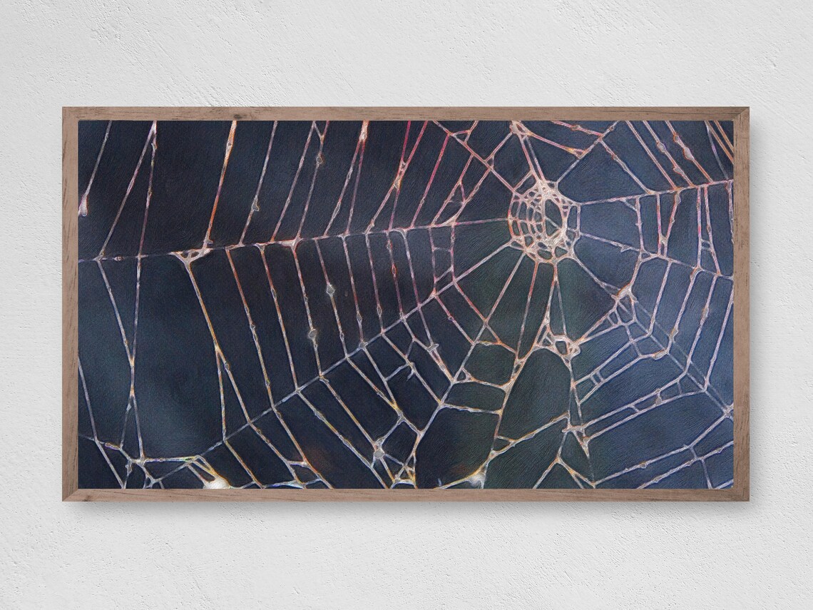 Spider Web Halloween Art Print, Frame TV Art