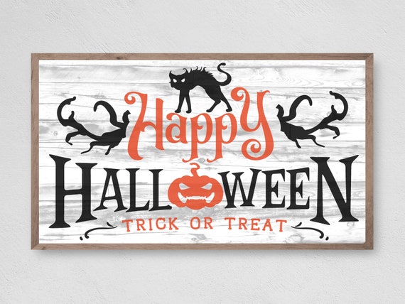 Happy Halloween Frame TV Art, Halloween Poster Print