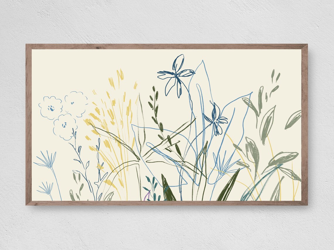 Wildflower Sketch Art Print, Botanical Floral