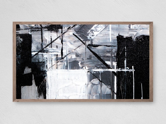Abstract Black and White Art Print, Frame TV