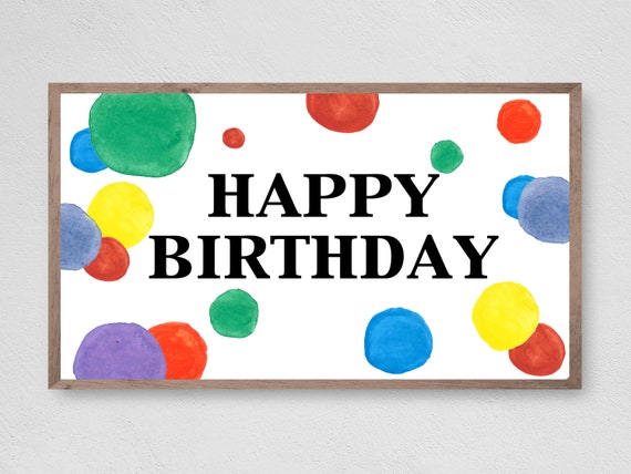 Instant Happy Birthday Dots Art Print