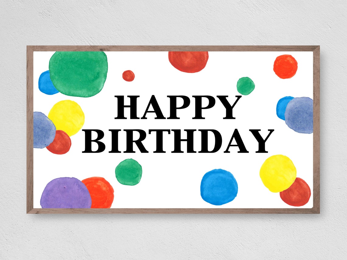 Instant Happy Birthday Dots Art Print