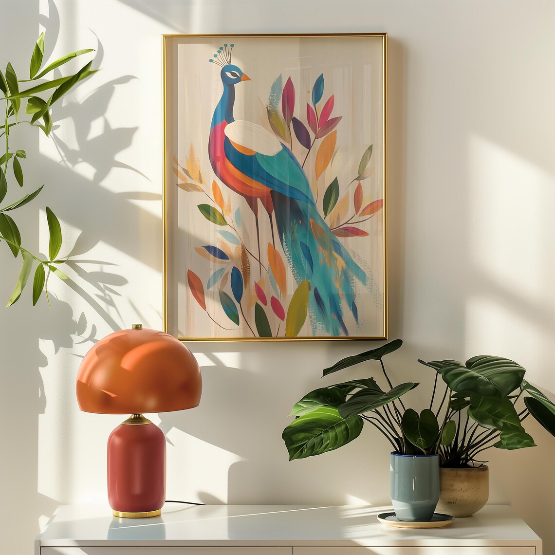 Peacock Wall Art, Elegant Botanical Nature Decor - Image 3