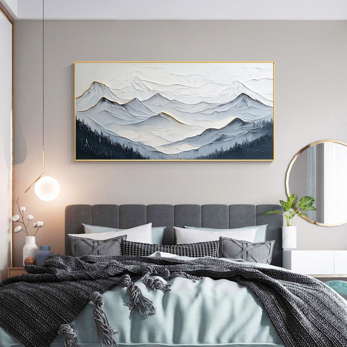 Mountain Ridge Gold Peak Accent Textured Panoramic Sunrise Poster - Image 3