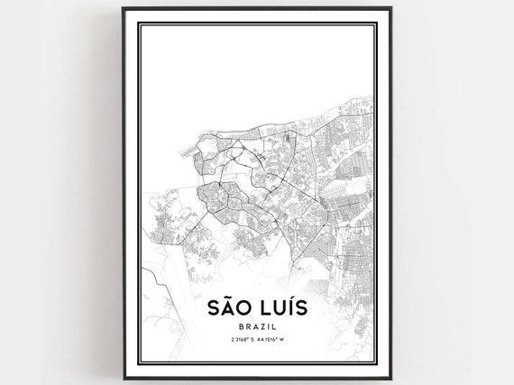 So Lus Map Print Poster Wall Art City Street Decor Road Gift B260