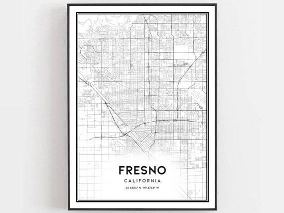 Fresno Map Poster, City Street Decor