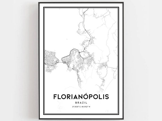 Florianopolis Map Poster, City Street Decor