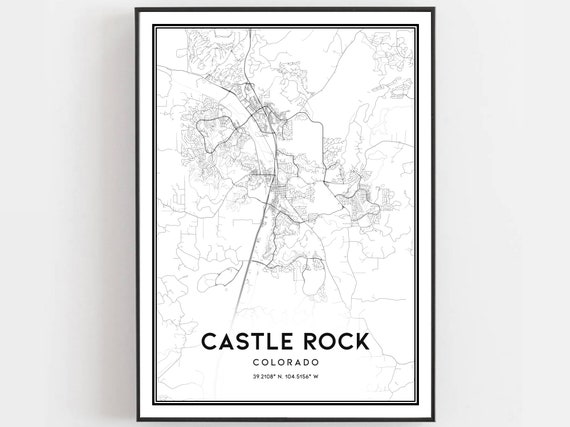 Castle Rock Map, Colorado City Street Poster