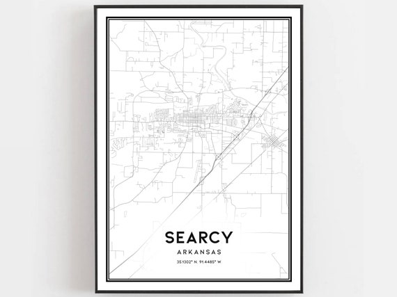 Searcy Map Print, Arkansas Street Travel Poster