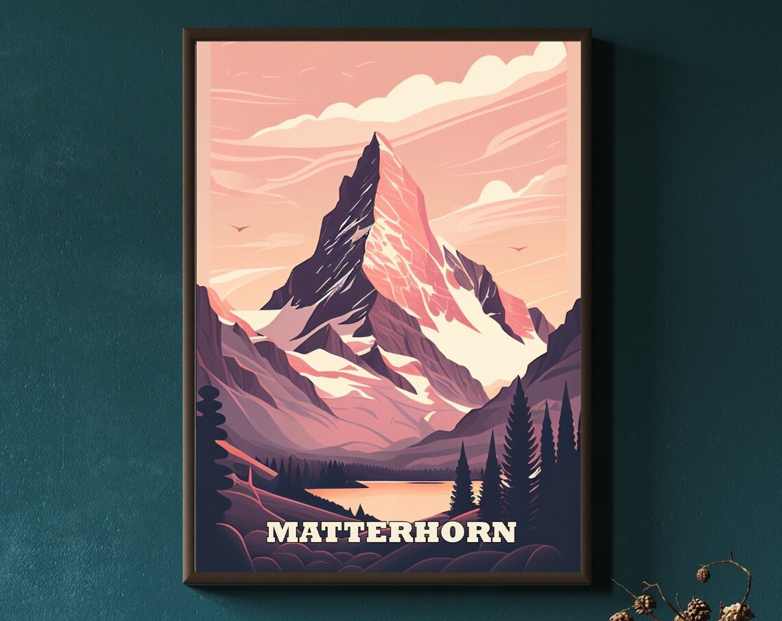 Stunning Matterhorn Landscape Wall Art Collection Matterhorn Mountain Sunset Landscape Wall Art Prints And - Image 2