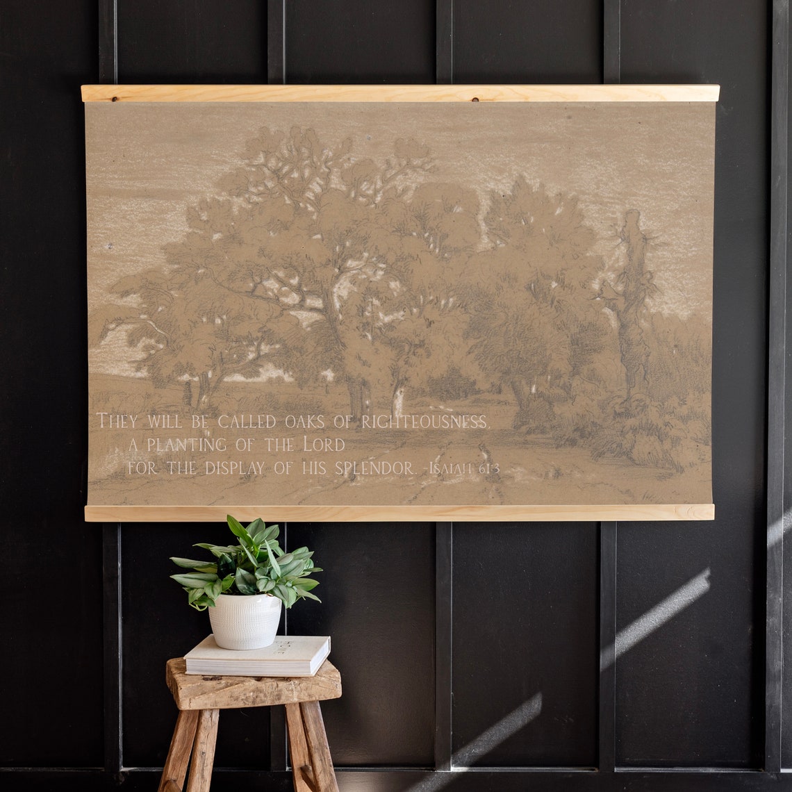Vintage Scripture Tapestry Large Christian Wall Hanging Vintage Scripture Print Oaks Of Righteousness Christian Decor 169 - Image 3