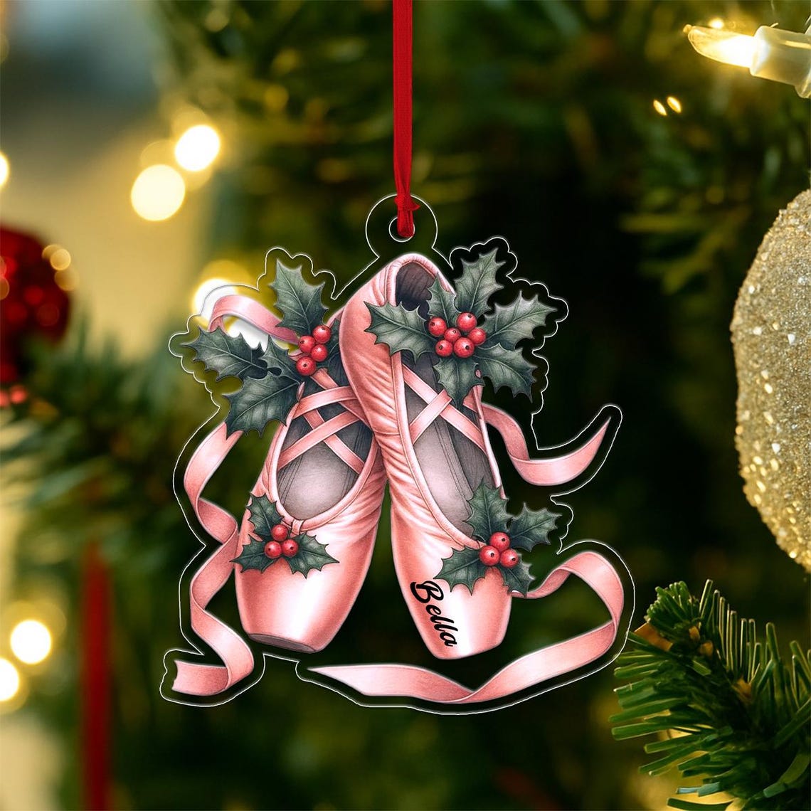 Personalized Ballet Xmas Ballerina Dancer Acrylic Ornament Wall Art