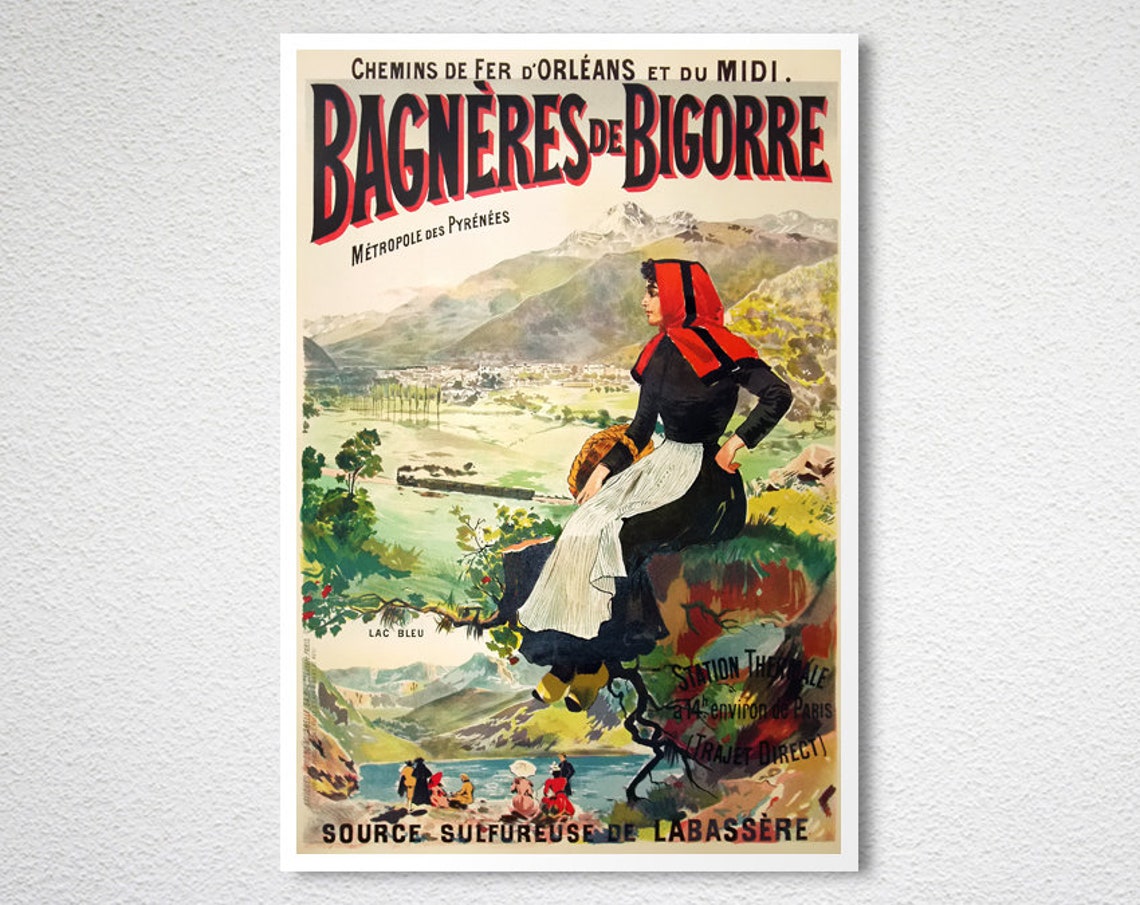 Bagnères de Bigorre Pyrenees Vintage French Railway Travel Poster - Image 2